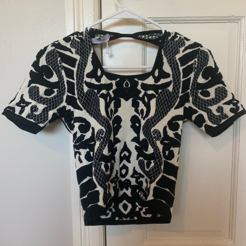 black and white top